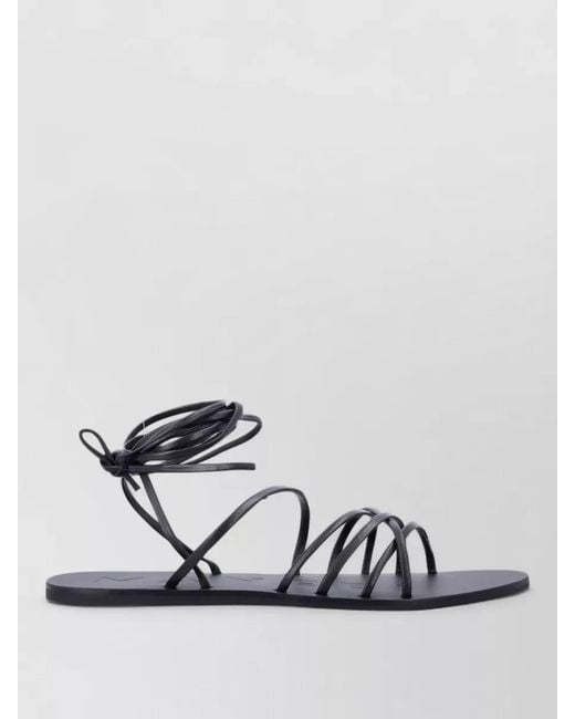 Manebí Metallic Leather Lace-Up Sandals
