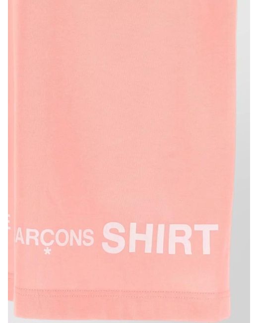 Comme des Garçons Pink Logo Detail Crew Neck Short Sleeve T-Shirt for men