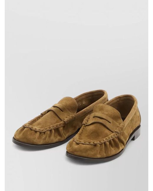 Saint Laurent Brown Leather Loafers for men