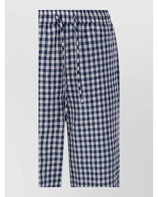 DUNST Blue Relaxed Fit Check Pajama Trousers