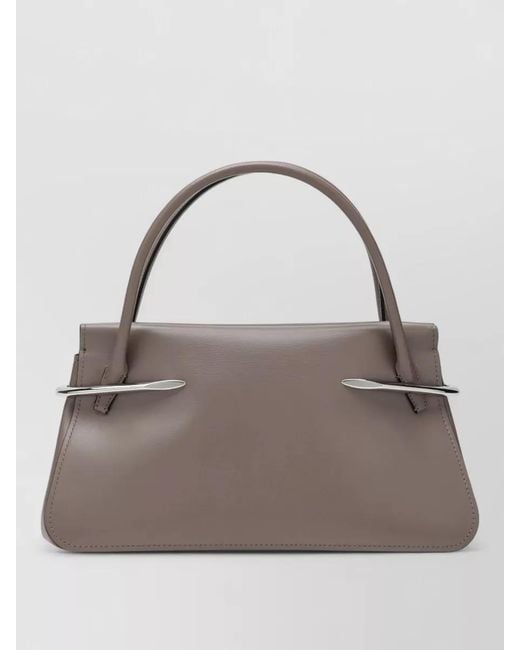 Givenchy Gray Shoulder Bag Metal Accents Structured Shape Handles