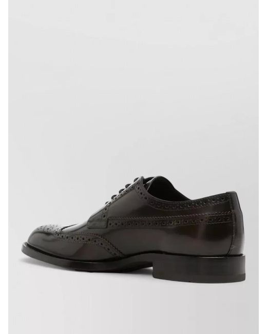 Tod's Gray Leather Derby Shoes for men