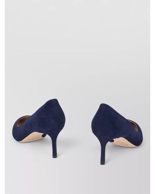 Jimmy Choo Blue Romy 60 Suede Open Back Pumps