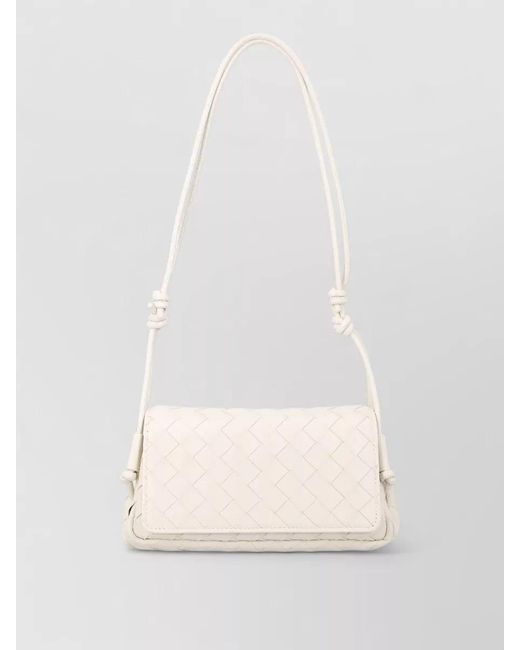 Bottega Veneta White The Pouch Lamb Leather Shoulder Bag