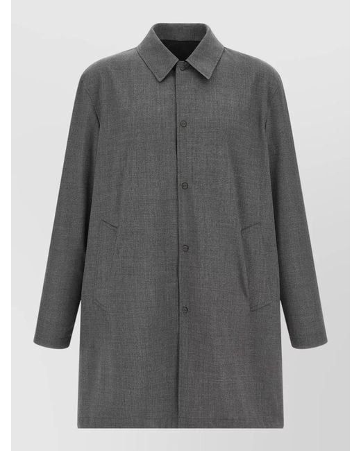 Herno Gray Reversible Flight Line Jacket Long Cut for men