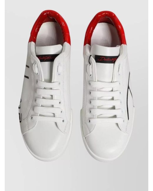 Dolce & Gabbana Gray Leather Low-Top Sneakers for men