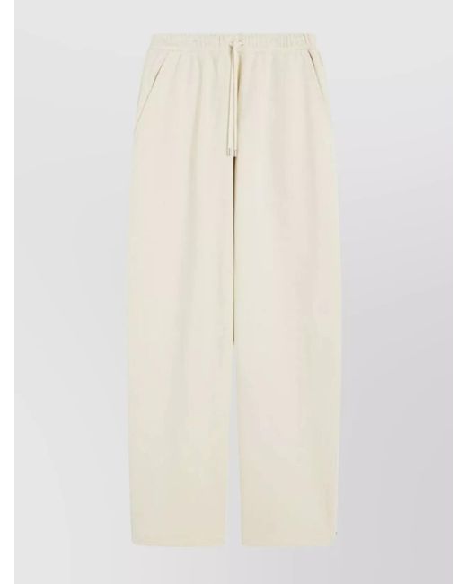 Sportmax Natural Cotton Wide-Leg Trousers