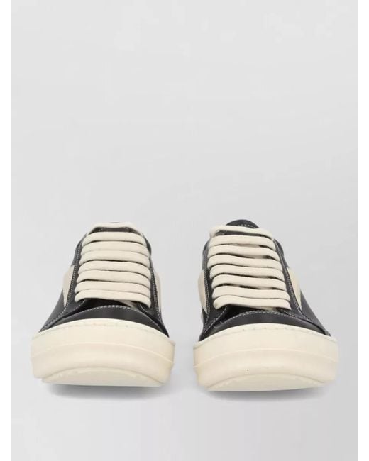 Rick Owens Natural Lace Up Low Top Shoes Contrast Sole