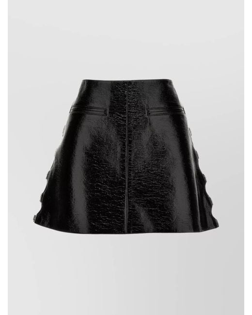 Courreges Black Vinyl Mini Skirt