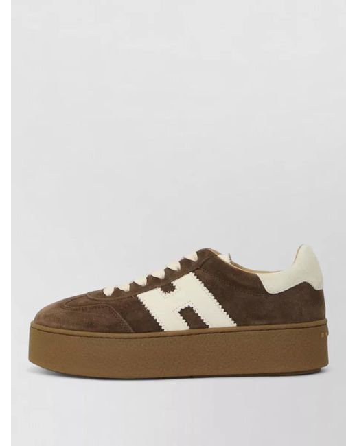 Hogan Brown Cool Lace Up Sneakers Suede Leather