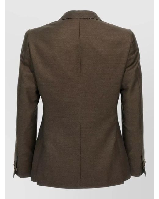 Maurizio Miri Green Wool Silk Double-Breasted Blazer for men
