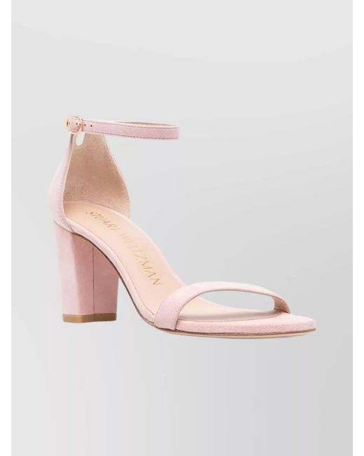 Stuart Weitzman Pink Suede Leather Sandals