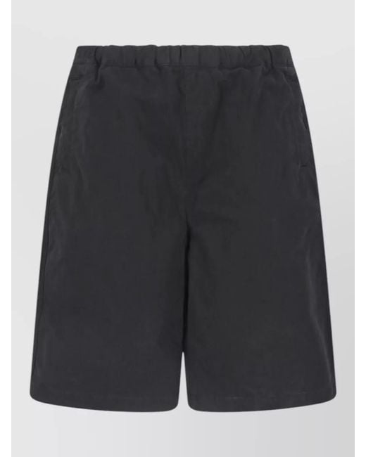 Entire studios Black Cotton Straight Deck Shorts for men