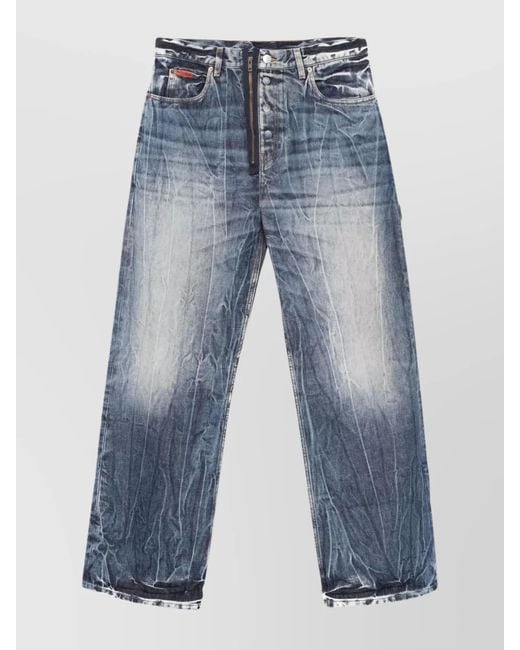 Martine Rose Blue Wide Leg Distressed Jeans for men