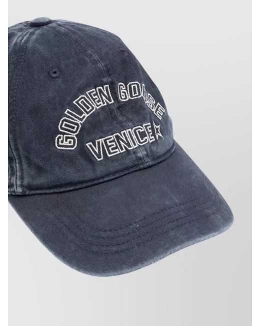 Golden Goose Deluxe Brand Blue Journey Baseball Cap Cotton Twill Venice for men