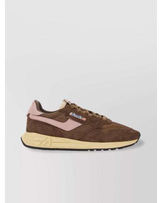 Autry Brown Mesh And Suede Sneakers