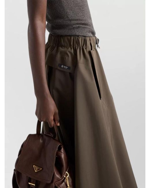 Prada Gray Technical Fabric A-Line Skirt