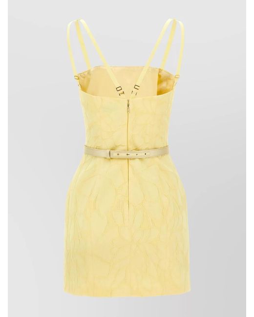 Elisabetta Franchi Yellow Cotton-Blend Sleeveless Mini Dress
