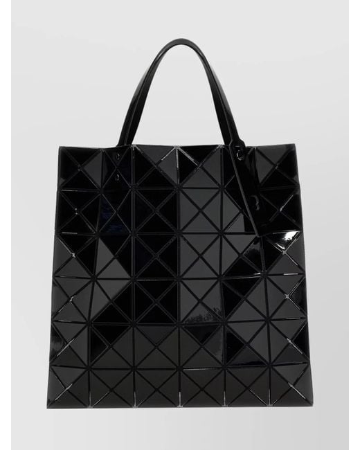 Issey Miyake Black Geometric Tote Bag Top Handles