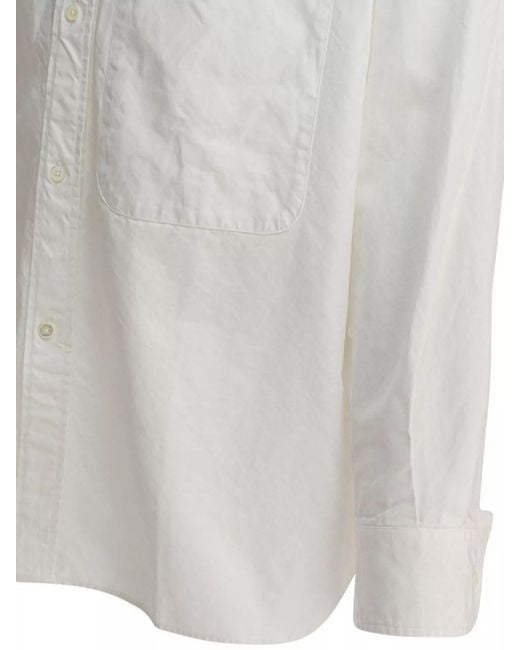 Beams Plus White Cotton Lisa Oxford Sn Shirt for men