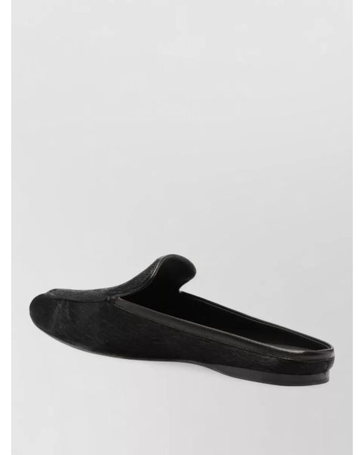Forte_forte Black Leather Backless Mules