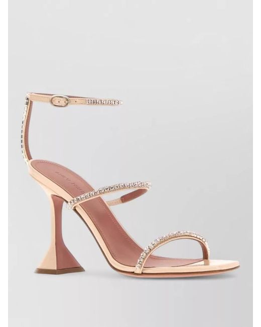 AMINA MUADDI Pink Gilda Leather Sandals Open Toe Straps