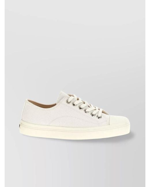 Moschino Natural Canvas Low-Top Sneakers