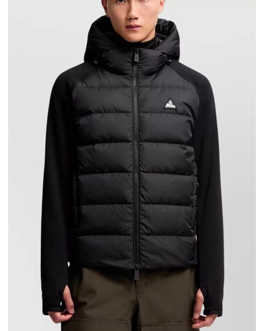 Moncler Black Padded Zip-Up Hooded Jacket for men
