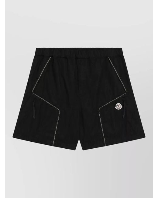 Moncler Black Swim Shorts Back Pocket Side Pockets for men