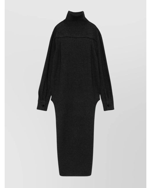 Givenchy Black Cashmere Mélange Ribbed Turtleneck Long-Sleeve Jumper