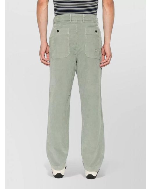 C P Company Green Velvet Straight-Leg Chino Trousers for men