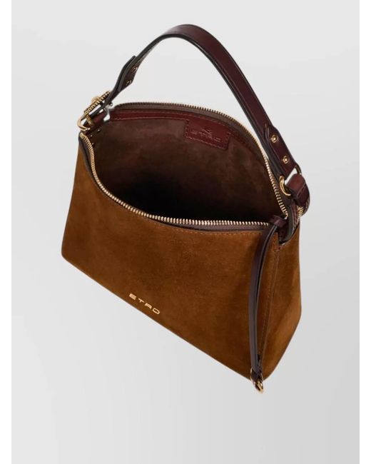 Etro Brown Na Leather Clutch Bag