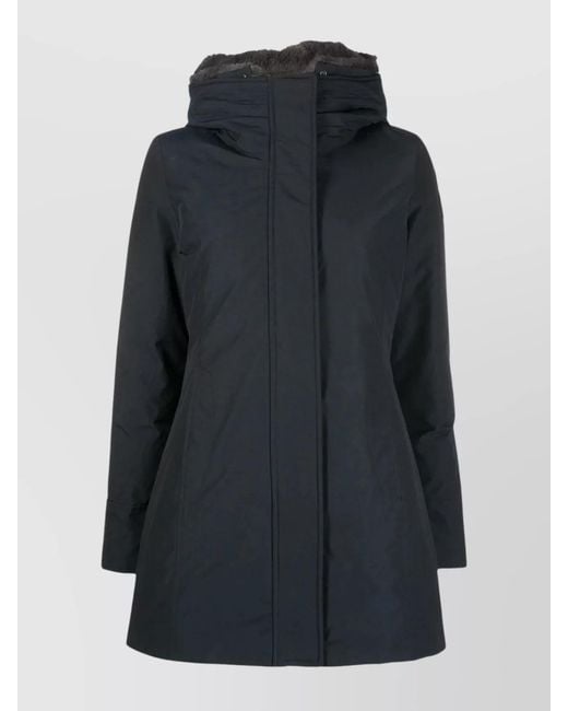 Woolrich Blue Down Hooded Puffer Jacket