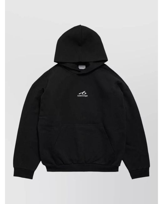 Balenciaga Black Bodies Medium Fit Hoodie Dry Fleece for men