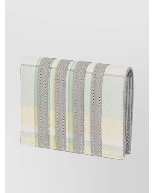 Thom Browne White Multicoloured Leather Bi-Fold Wallet for men