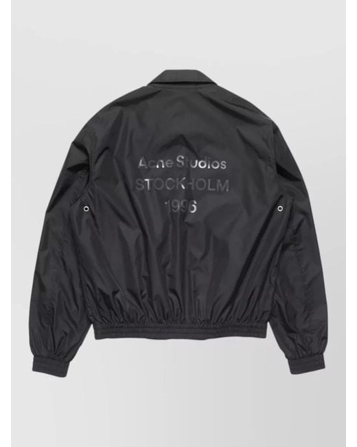 Acne Black Short Jacket Structured Collar Elasticated Hem for men
