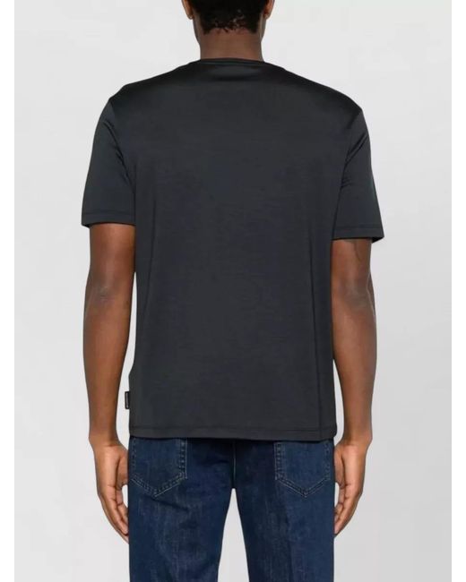 Montecore Black Crewneck Short Sleeve T Shirt Top for men