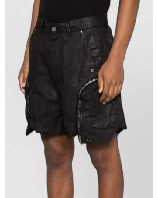 Rick Owens Black Cotton Regular-Fit Shorts for men