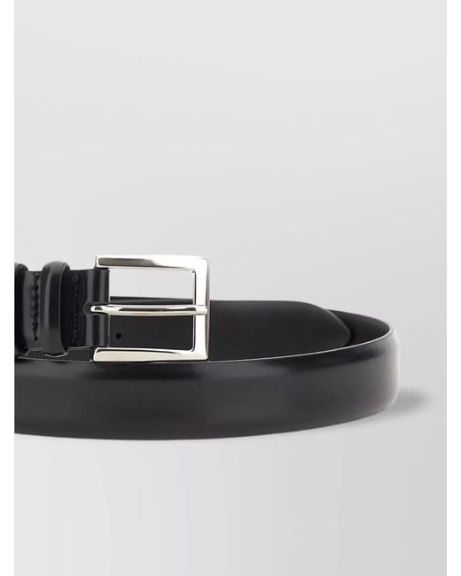 Orciani Black Adjustable Leather Belt For for men