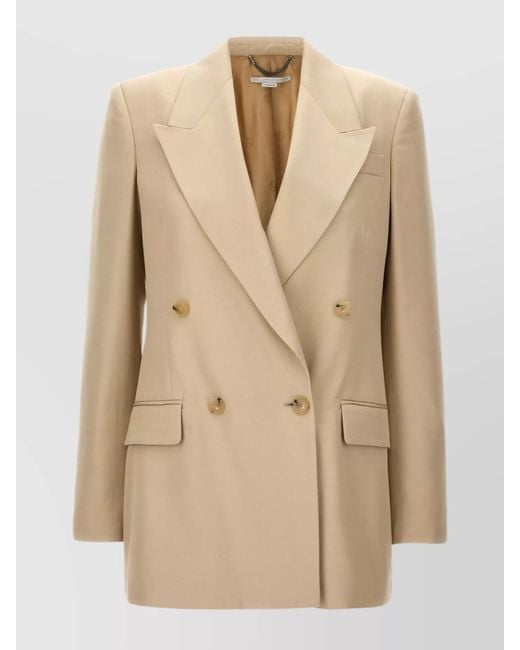 Stella McCartney Natural Viscose Double-Breasted Blazer