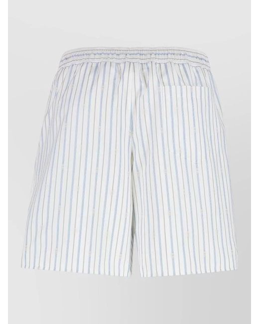 McQueen White Cotton Chino Shorts for men