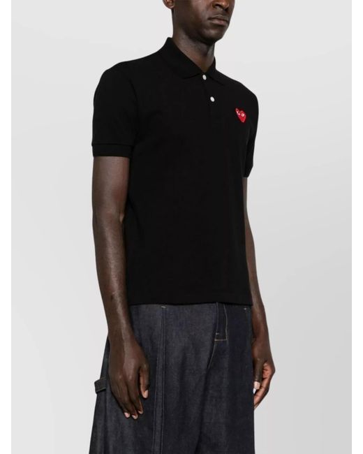 Comme des Garçons Black Cotton Logo Piqué Polo Shirt for men