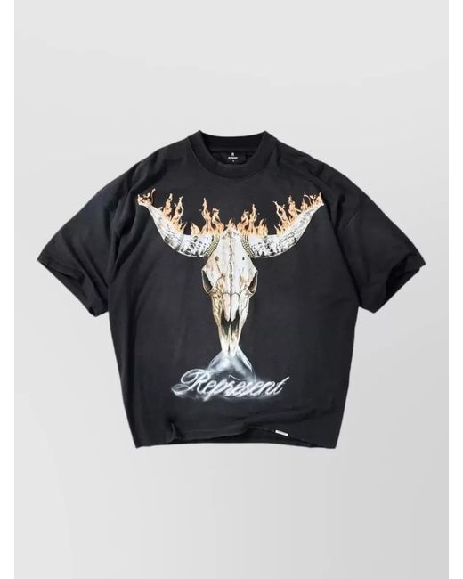 Represent Blue Cowboy Spirit London Graphic Oversized T-Shirt for men