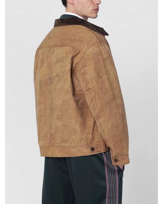 Needles Natural Leather Zip Jacket for men