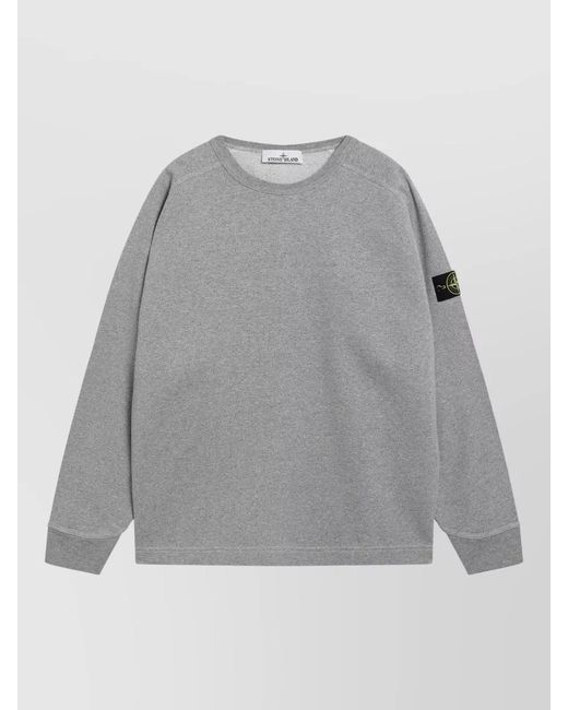 Stone Island Gray Crew Neck Knit Sweater Long Sleeves for men