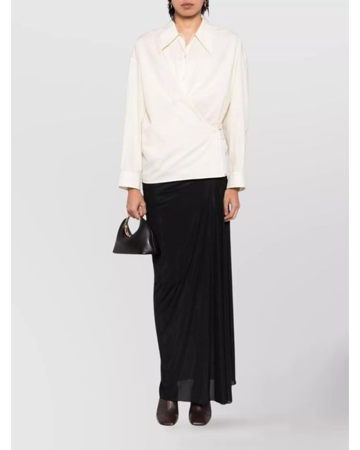 Dries Van Noten Black Asymmetric Draped Maxi Skirt