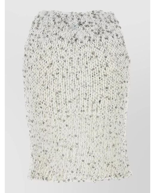 Loewe Multicolor Embellished Cotton Blend High Neck Party Top