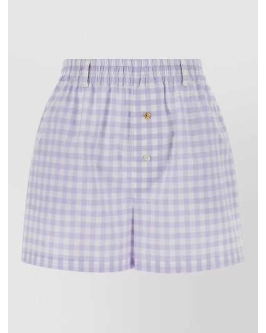 Moschino Purple Cotton Shorts Button Detail Back Pocket
