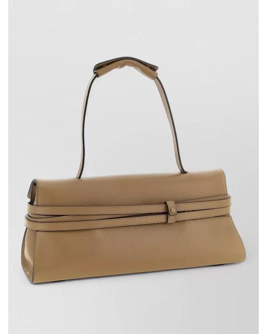 Moschino White Leather Tie Me Shoulder Bag