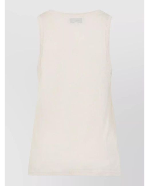 Studio Nicholson White Lyocell Ribbed Vest